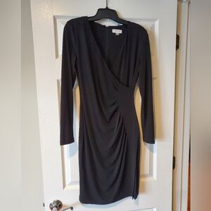 Calvin Klein black faux wrap‎ dress